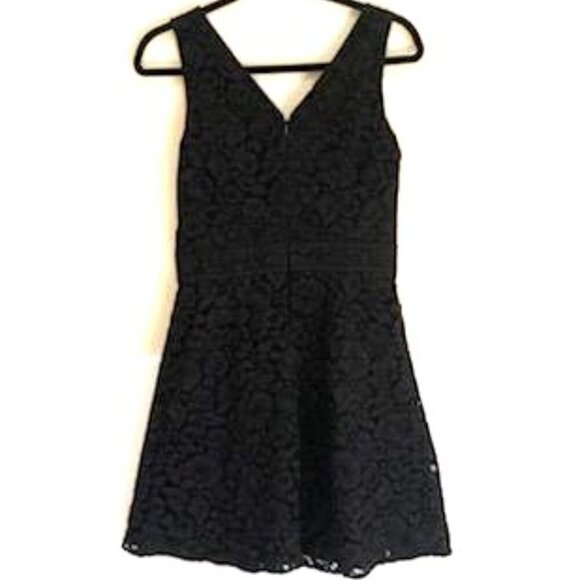 Ann Taylor Loft Sleeveless Black Lace Dress Sz 4 Y2K HOCO Flirty Baby Doll - Picture 1 of 4